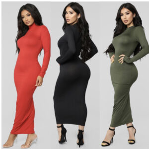 MERIT LONGSLEEVE ZIPPED HIGHNECK GOWN