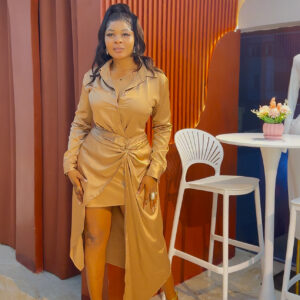 GERMANY HIGH-LOW SILK DRESS