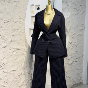 TURKISH NAVY BLUE STRIPPED BLAZER SET